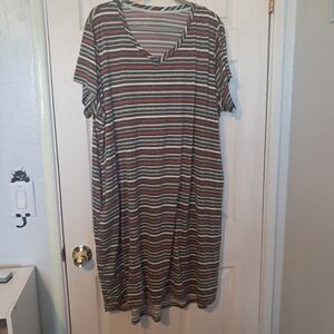 💰Joyspun Striped Multicolor Lounge/Sleep Dress